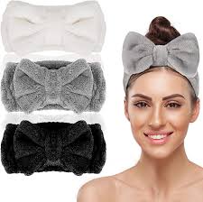 2 pack bowknot spa headband soft c