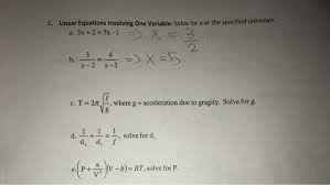 Solved C Linear Equations Involving
