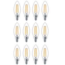 If you do have any question about light bulb base sizes, click in to learn more. Philips 60w Equivalent Daylight Glass 5000k Chandelier Candelabra Base Led Light Bulb 1 The Home Depot Canada