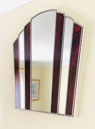 Art Deco Fan Stained Glass Wall Mirror