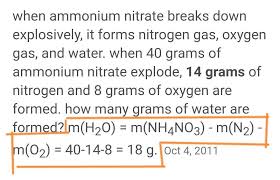 When Ammonium Nitrate Nh4no3 Explodes