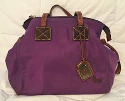 dooney bourke purple nylon tote bag
