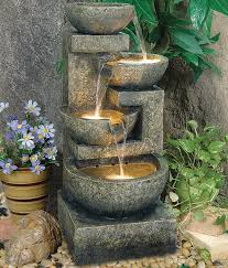Large Granite Four Bowl Fountain Water