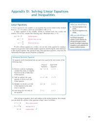 Solving Linear Equations And