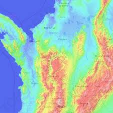 A diferencia de los planos topográficos, los mapas topográficos representan amplias áreas del territorio: Mapa Topografico Antioquia Altitud Relieve