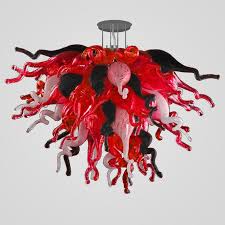 Modern Rustic Lighting Fixtures Home Decor 28 Inches Black Red White Color Led Ce Ul Blown Glass Chandelier Lighting Hanging Light Shades Bedroom Hanging Lights From Lampshow 492 46 Dhgate Com