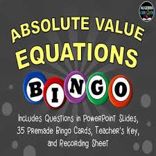 Absolute Value Equations Bingo