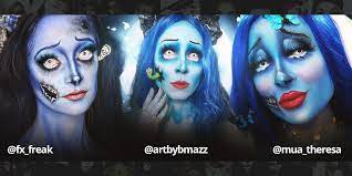 corpse bride makeup with coloured contacts