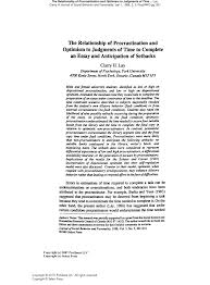 pdf the relation of procrastination and optimism to judgments of pdf the relation of procrastination and optimism to judgments of time to complete an essay and anticipation of setbacks