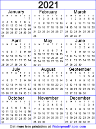 Just download one, open it in a pdf reader or word and print. One Page Calendar Free Printable For 2021 2022