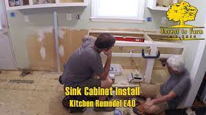 sink cabinet install kitchen remodel