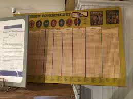 A Boy Scout Advancement Chart From The 1970s Is On Display