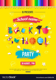 Back To School Party Invitation Design With