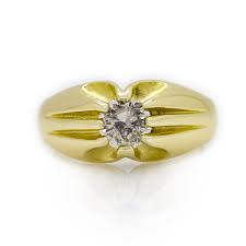 Gents 18ct Gold Diamond Ring