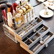 acrylic jewelry box 3 drawers organizer
