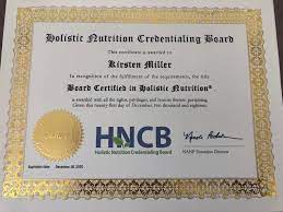 board certified in holistic nutrition