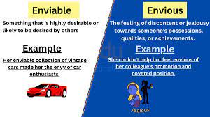 enviable vs envious difference between
