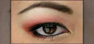 how to create red and gold eye shadow