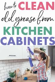 clean old grease from kitchen cabinets