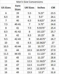 International Shoe Size Conversion Chart Mens
