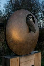 Sculpture Barn Owl Bronze Nesting