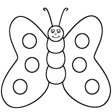 Cute butterfly clipart black and white. Cute Butterfly Coloring Pages For Kids Drawing With Crayons