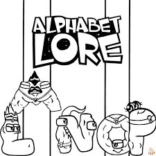 alphabet lore coloring pages fun and