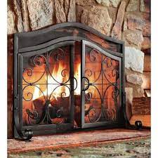 Small Crest Fireplace Fire Screen With