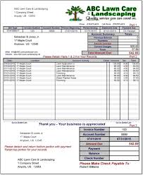Resume Templates Good Invoice Template For Lawn Services Free