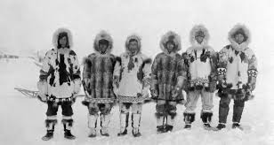 ALASKA: ESKIMOS. A group of six Eskimo men posing in #13634410