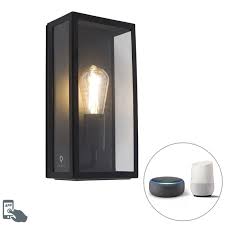 Smart Outdoor Wall Lamp Black Incl