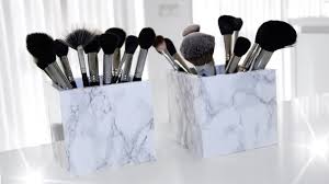 diy marble makeup brush holder easy