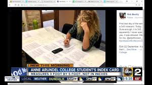 College Student Uses Huge Index Card For Test