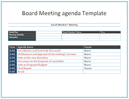Board Meeting Agenda Template Easy Agendas