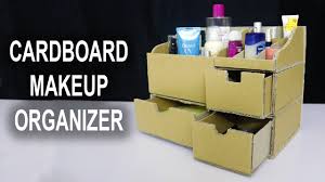 diy cardboard makeup organizer