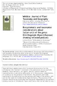 (PDF) Biosystematic and taxonomic considerations about Italian ...