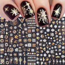 christmas nail stickers 3d metal
