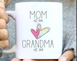 personalized new grandma mug first time
