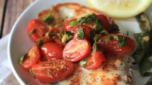 panko crusted tilapia with tomato and