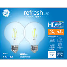 Ge Refresh 2 Pack 40 W Equivalent Dimmable Daylight G25 Led Light Fixture Light Bulbs Light Bulbs Meijer Grocery Pharmacy Home More