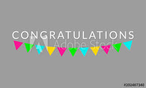 Congratulations Banner Congratulate Text With Colorful Bunting