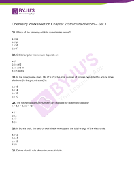 cl 11 chemistry worksheet on chapter