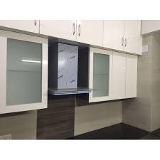 However, when the inevitable splatter from sauces and drops of grease gather on the surface of the shiny structures, they need to be thoroughly cleaned. Glass And Plywood High Gloss Kitchen Cabinet Rs 1550 Square Feet Chaggar Construction Company Id 17008281262