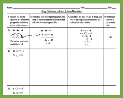 Solve A System Of Equations Worksheet