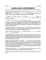 Free Sublease Agreement Template Pdf