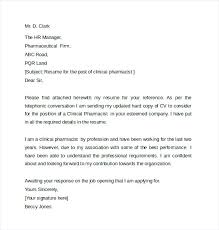 Sample Pharmacist Cover Letter Clinical Pharmacist Cover Letter Us