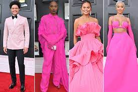 pink on the Grammys 2022 red carpet