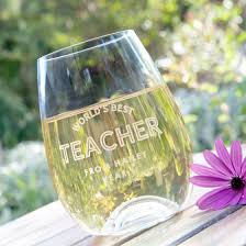 Engraved Teacher 460ml Stemless Wine