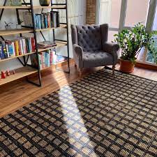 jute handwoven square pattern carpet