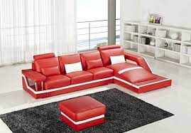 t271 mini modern red leather sectional sofa